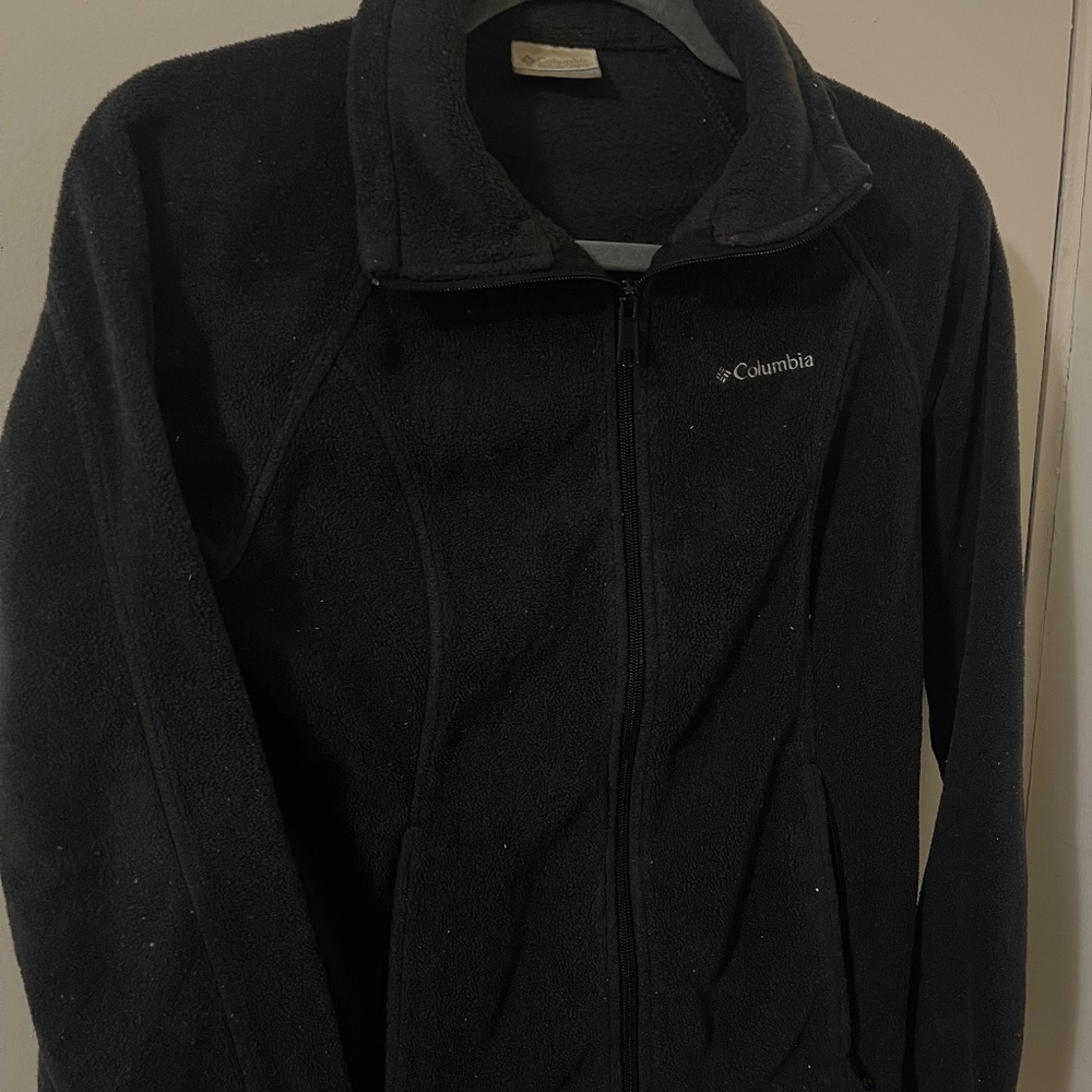 Black Columbia Fleece Zip Up Jacket - Size Small